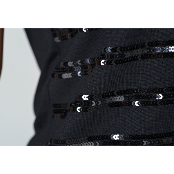 SY013针织车珠片短袖细节图